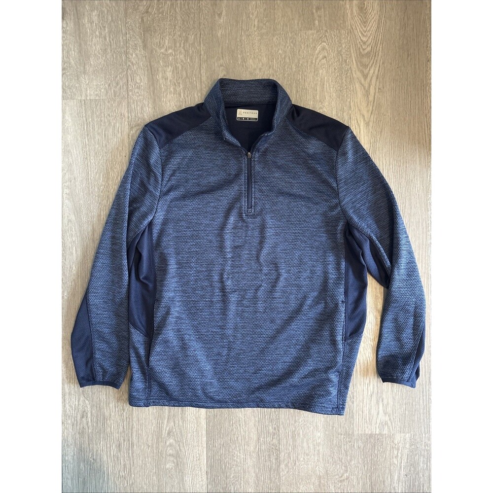 PGA Tour Men's 1/4 Zip Moisture Wicking Sweater, Peacoat Heather, Size L